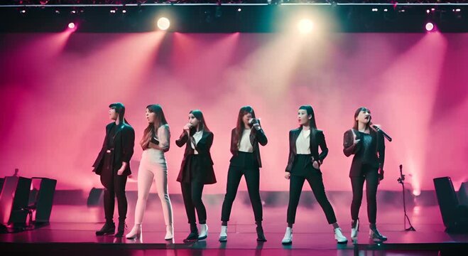 K Pop music group. Kpop singers.