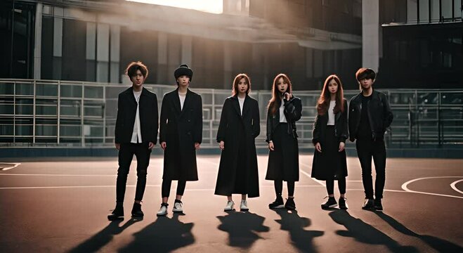 K Pop music group. Kpop singers.