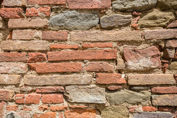 Vintage brick old brickwork. Wall texture grunge background