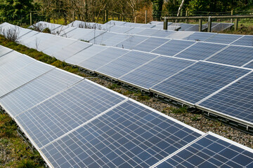 Solar panels in a field