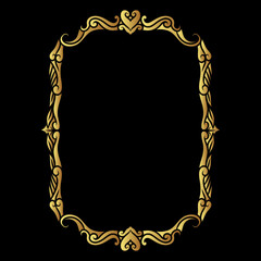 golden frame border decorative ornament
