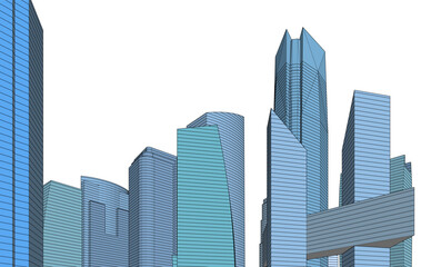 Naklejka premium city architecture vector 3d illustration