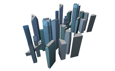 city architecture vector 3d illustration