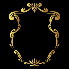 golden frame swirl ornament