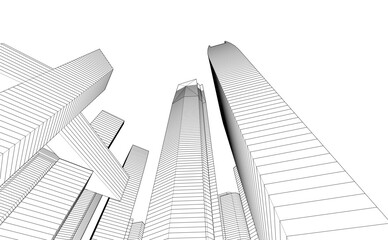 city architecture vector 3d illustration