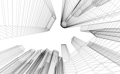 Fototapeta premium city architecture vector 3d illustration