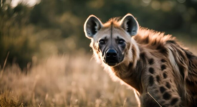 Hyena in the savanna.
