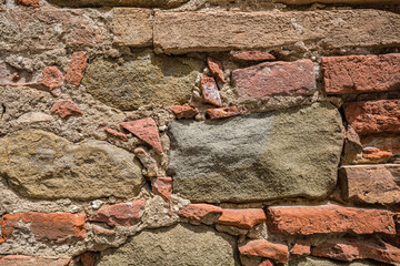 Vintage brick old brickwork. Wall texture grunge background