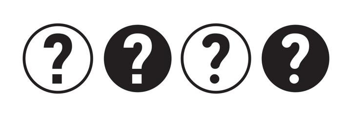 Question mark icon symbol, FAQ questions symbol on a white background.