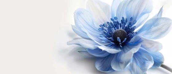blue flower, white background, masterpiece, high quality perfect for floral and artistic designs