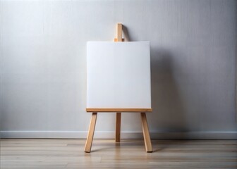 Plain white canvas ready for painting or artistic projects, ideal for artists to create and express their creativity, blank canvas mockup, Copy Space