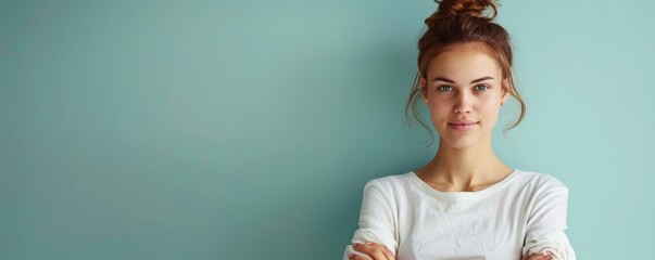 A person with a proud expression, their stance exuding confidence and self-assurance in their accomplishments.