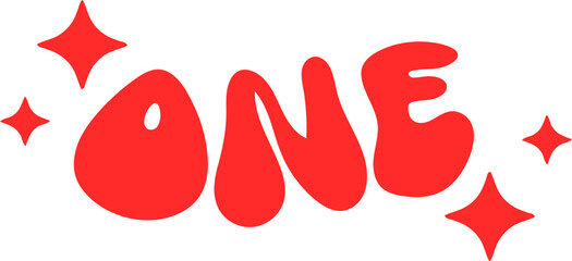 Written Number One with Sparkles