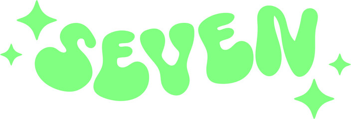 Written Number Seven with Sparkles