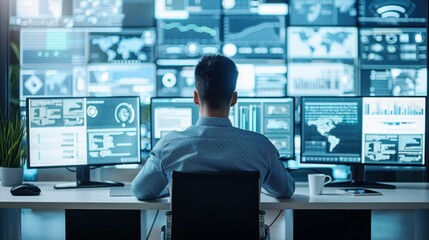 Insider threat detection system, featuring user activity monitoring, in a corporate IT environment, emphasizing internal threat protection.