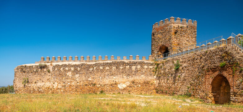 Panoramic View of Moorish Castle in Alanis de la Sierra, Sevilla