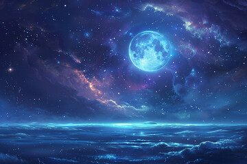 space background, cartoon style