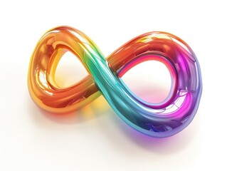 Naklejka premium A colorful balloon in the shape of an infinity symbol, great for symbolic or celebratory uses