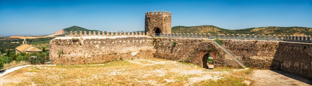 Panoramic View of Moorish Castle in Alanis de la Sierra, Sevilla