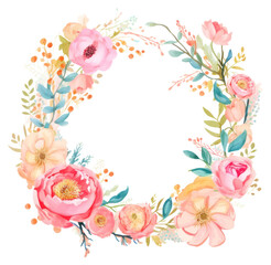 PNG Floral circle frame pattern flower plant.