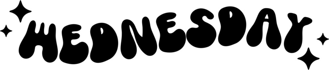 Wednesday Funky Bubble Text