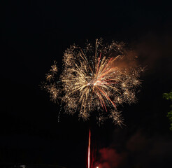 Fototapeta premium Fireworks Display In Martensville, Saskatchewan For Canada Day.