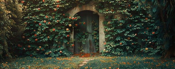 A secret garden hidden behind ivy-covered walls, its blooms filling the air with fragrance.