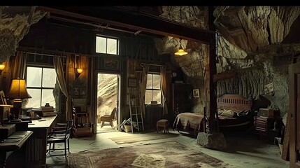 Fototapeta premium Western Architecture. AI generated art illustration.