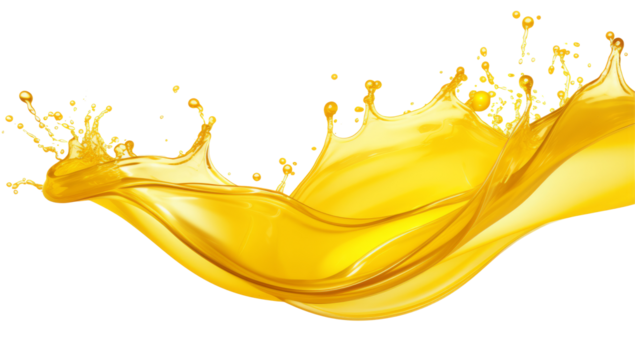 Yellow Liquid Splash Isolated on white Background