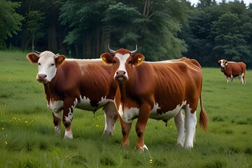 Obraz premium cows in a meadow