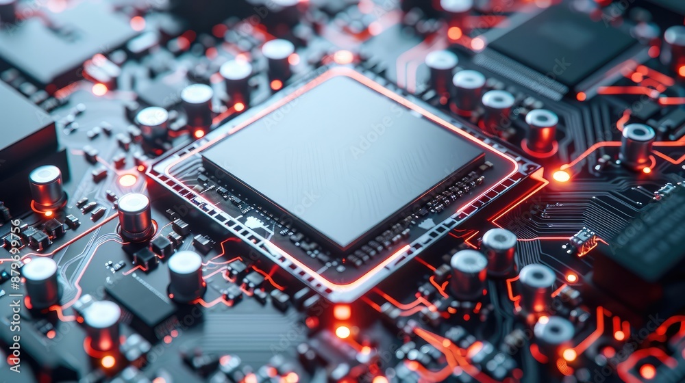 Leinwandbilder Innovative heat sink design for a powerful computer processor, highlighting efficiency and optimal performance, intricate cooling mechanism. Generative AI.