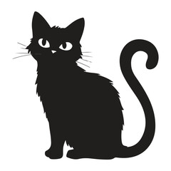 A Beautiful Cat in silhouette vector illustration
