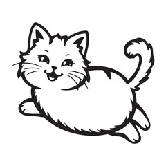 A Beautiful Cat in silhouette vector illustration