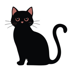 A Beautiful Cat in silhouette vector illustration