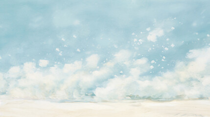 Fototapeta premium Soft blue and white abstract aquarela painting background, perfect for a tranquil and peaceful atmosphere.