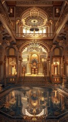 Obraz premium Sultan's Palace: Arabian Nights Extravaganza, 4K hyperrealistic photo