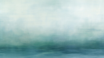 Fototapeta premium Abstract painting of a tranquil sea in soft muted blues and greens with a painterly textured finish.