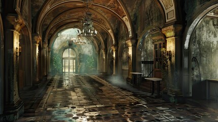 Fototapeta premium Spellbound Marketplaces. AI generated art illustration.