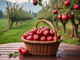 fresh apples in a basket