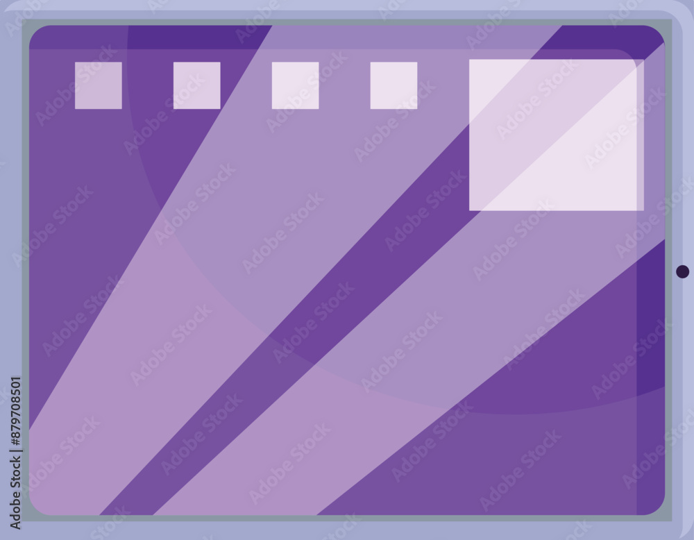 Poster modern digital tablet displaying working process with graphs and charts, project management concept