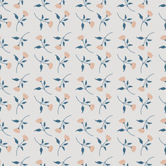 Cute kawaii vintage floral pattern background