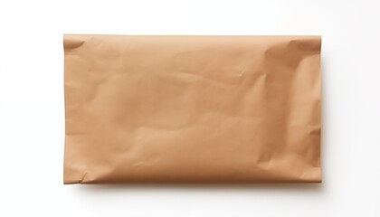 brown paper bag isolated on white