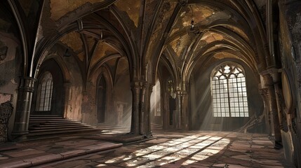 Obraz premium Untouched Antiquity Realms. AI generated art illustration.