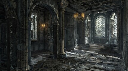 Untouched Antiquity Realms. AI generated art illustration.