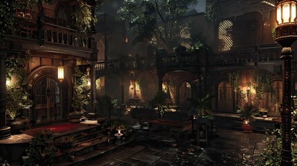 Obraz premium Untouched Antiquity Realms. AI generated art illustration.