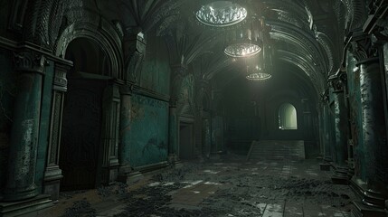 Fototapeta premium Forgotten Temples. AI generated art illustration.