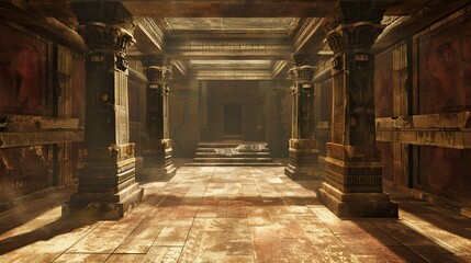 Forgotten Temples. AI generated art illustration.