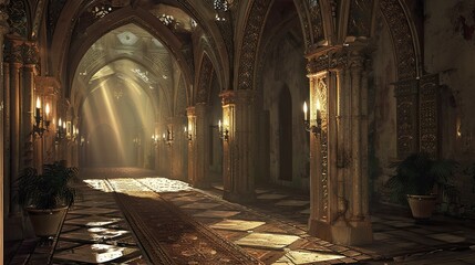 Fototapeta premium Forgotten Temples. AI generated art illustration.