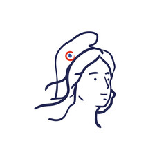 icône de Marianne symbole de la démocratie française