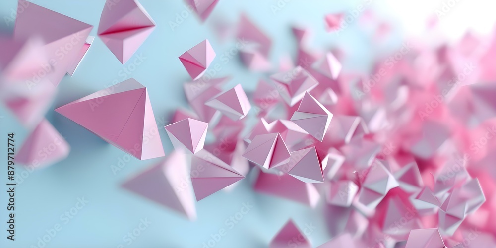 Aufkleber visual representation of tech startup growth through abstract polygon-based animation and geometric 